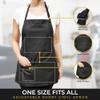 CHARLENE Adjustable Short Vinyl Apron with Personalization | Water-Proof, Utility Pockets | Grooming, Stylist | One-Size - Black view 4