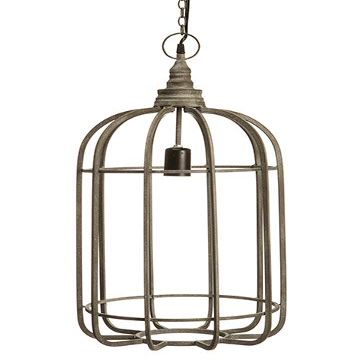 Arcadia Silk Plantation 25.5" Hanging Lamp Gray