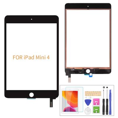 A-MIND For IPad Mini 4 A1538 A1550 Touch Screen ReplacementNot LCD,NO Home Button With Screen Protector+Repair Tools(Black)