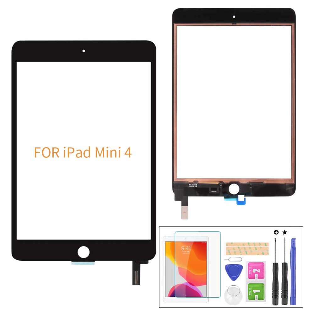 A-MIND For IPad Mini 4 A1538 A1550 Touch Screen ReplacementNot LCD,NO Home Button With Screen Protector+Repair Tools(Black)