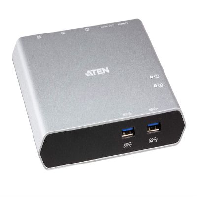 ATEN 2-Port USB-C Gen 1 Dock Switch with Power Pass-Through | US3310 UK | #1 KVM Market Leader