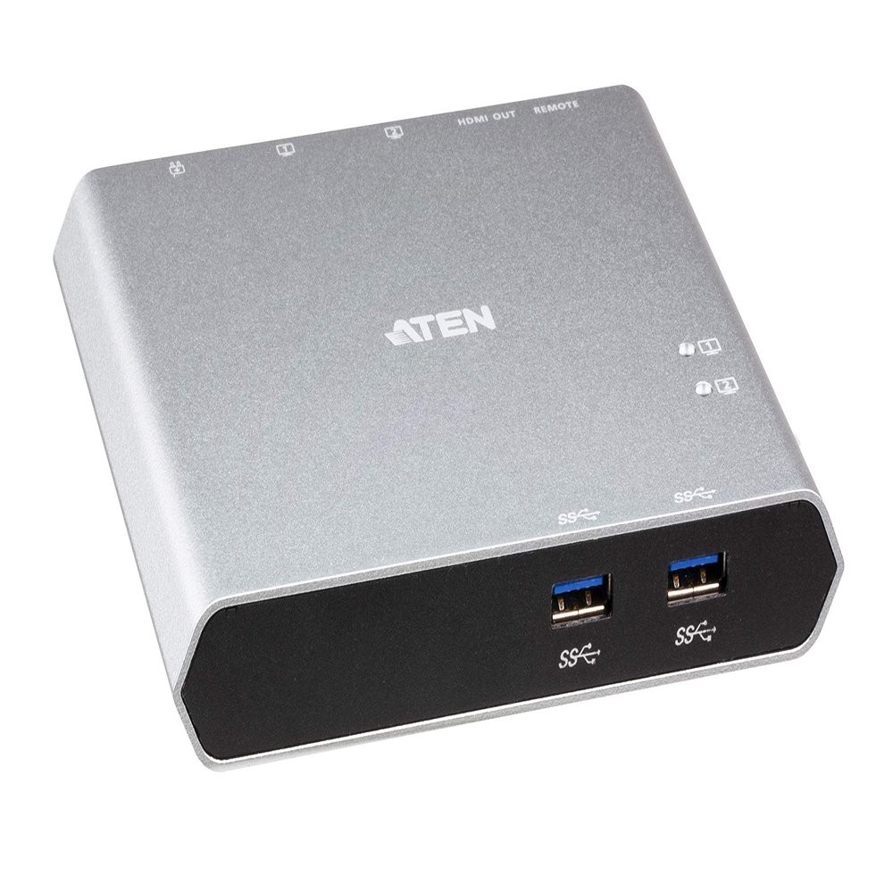 ATEN 2-Port USB-C Gen 1 Dock Switch with Power Pass-Through | US3310 UK | #1 KVM Market Leader