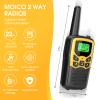 Walkie Talkies with 22 FRS Channels, MOICO Walkie Talkies for Adults with LED Flashlight VOX Scan LCD Display, Long Range Family Walkie Talkie for Hiking Camping Trip (Yellow, 4 Pack) view 2