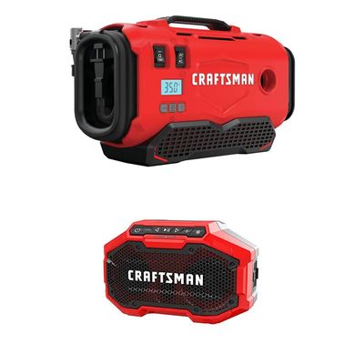 CRAFTSMAN V20 Inflator with Bluetooth Speaker, Tools Only (CMCE520B & CMCR001B)