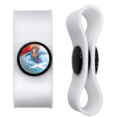 GRAPHICS & MORE Superman Solitude Headphone Earbud Cord Wrap - Charging Cable Manager - Wire Organizer Set of 2 - White