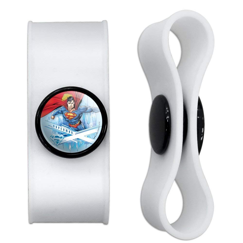 GRAPHICS & MORE Superman Solitude Headphone Earbud Cord Wrap - Charging Cable Manager - Wire Organizer Set of 2 - White