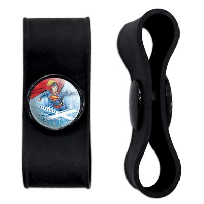 GRAPHICS & MORE Superman Solitude Headphone Earbud Cord Wrap - Charging Cable Manager - Wire Organizer Set of 2 - Black