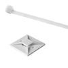 Hellermann Tyton 50 Pack Cable Tie 4" Long & Adhesive Cable Tie Mount - UL Rated 18lb Tensile Strength - White view 1