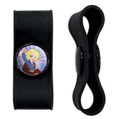 GRAPHICS & MORE DC Super Hero Girls Supergirl Headphone Earbud Cord Wrap - Charging Cable Manager - Wire Organizer Set of 2 - Black