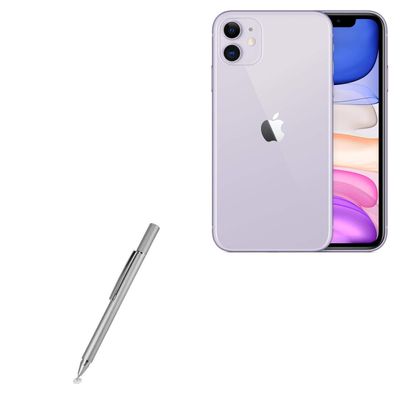 BoxWave Stylus Pen Compatible with Apple iPhone 11 - FineTouch Capacitive Stylus, Super Precise Stylus Pen - Metallic Silver