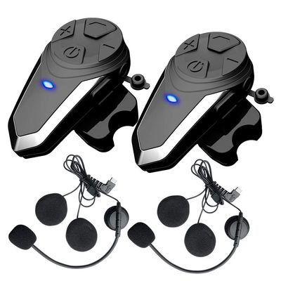 QSPORTPEAK 2X BT-S3 Motorcycle Intercom Communication System, Motorbike Bluetooth Headset with Microphone, Helmet Wireless Headphones for Riding/Skiing - 2 Pack