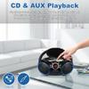 SINGING WOOD SBX030C Portable CD Player Boombox, Black with Blue Rims view 3