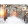 Leyiyi 10x8ft Christmas Backdrop Winter Forest Glowing Snowflakes Christmas Forest Snowy Road Hoarfrost Pine Branches Halo Backgrounds for Photography Xmas New Year Party Photo Studio Prop view 1