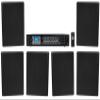 Rockville RCS180-6 Bundle: 180W 6-Zone 70V Commercial Amplifier, (6) RockSlim 70B 5.25 in Black Restaurant Wall Speakers, Bluetooth, for Commercial/Restaurant Use, 7-Items view 1
