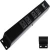12" Hardwired Power Strip (NO Power Cord), 4 Horizontal Outlets (NOT Tamper Resistant), with Ears (with mounting tabs on Both Ends), 15A (NOT a 20 Amp Unit), with USB, Black view 1