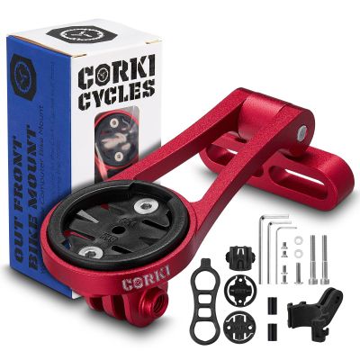 corki Out-Front Extended Bike Computer Mount Compatible for Wahoo/GM/Bryton/Cateye Adjustable Angle Gopro Combo Mount for Wahoo Mini Wahoo Elemnt & Elemnt Bolt,Elemnt Roam GPS Bike Computer