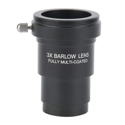 3X Barlow Lens, Metal Optical Glass Telescope Barlow Lens, Telescope Accessory, M42x0.75 Thread Interface for 1.25 Inch Astronomical Telescope Eyepieces
