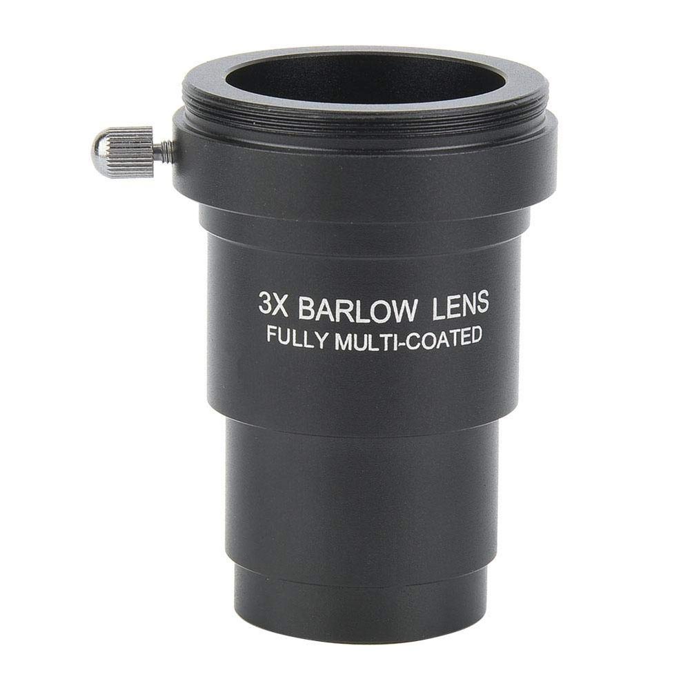 3X Barlow Lens, Metal Optical Glass Telescope Barlow Lens, Telescope Accessory, M42x0.75 Thread Interface for 1.25 Inch Astronomical Telescope Eyepieces