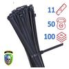 100 Pack Cable Zip Ties Heavy Duty"Made in the USA" 11 inch, Black view 1