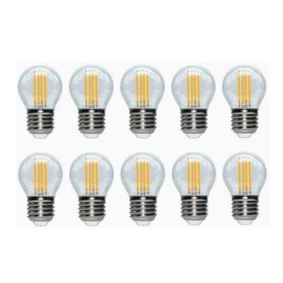 Low Voltage 12V 24V E27 LED Filament Bulb Light Glass Blub Lamps LED Edison 36V E27 G45 Led Bulb 4W AC/DC12-36V for RV Camper Marine,Solar Power Light and Off Grid 10-Pack