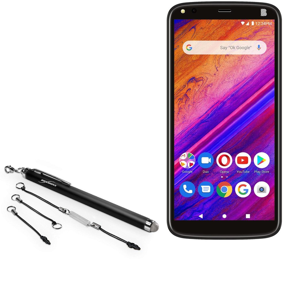 BoxWave Stylus Pen Compatible with BLU G5 - EverTouch Capacitive Stylus, Fiber Tip Capacitive Stylus Pen - Jet Black