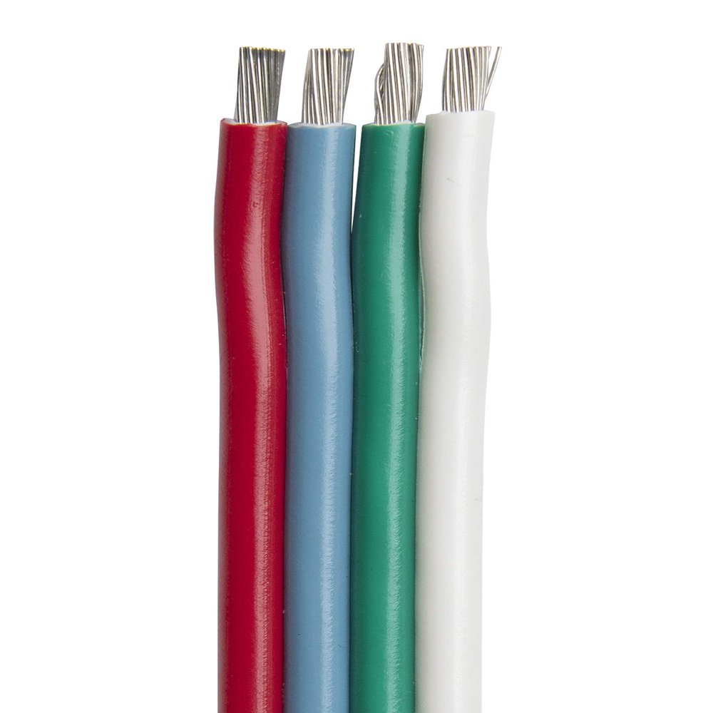 Ancor 160110 Bonded Cable, 16/4 AWG (4 x 1mm2), Flat - 100ft - RD/LB/GN/WH