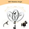 Ring Light OEBLD Dimmable with 3 Light Modes & 10 Brightness Level 360 Rotae LED Ring Fill Lights for Phone Live Stream Makeup YouTube Video Shooting (C(10'' Ring Light with Clip)) view 3
