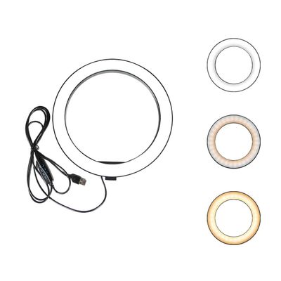 Ring Light OEBLD Dimmable with 3 Light Modes & 10 Brightness Level 360 Rotae LED Ring Fill Lights for Phone Live Stream Makeup YouTube Video Shooting (B(only 10'' Ring Light))