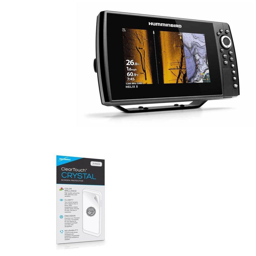 BoxWave Screen Protector Compatible with Humminbird Helix 8 G3N - ClearTouch Crystal (2-Pack), HD Film Skin - Shields from Scratches