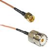 0.5 feet RG316 SMA Male to SO239 UHF Female RF Pigtail Coaxial Cable view 1