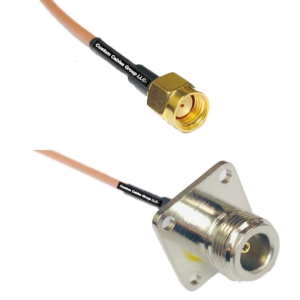 0.5 feet RG316 RP-SMA Male to N Flange Female RF Pigtail Coaxial Cable