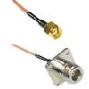 0.5 feet RG316 RP-SMA Male to N Flange Female RF Pigtail Coaxial Cable view 1