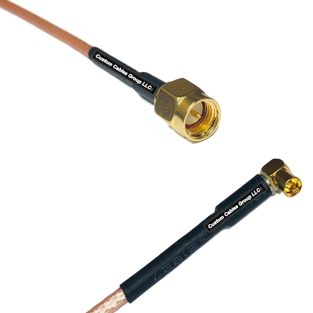 0.5 feet RG316 SMA Male to MMCX Female Angle RF Pigtail Coaxial Cable