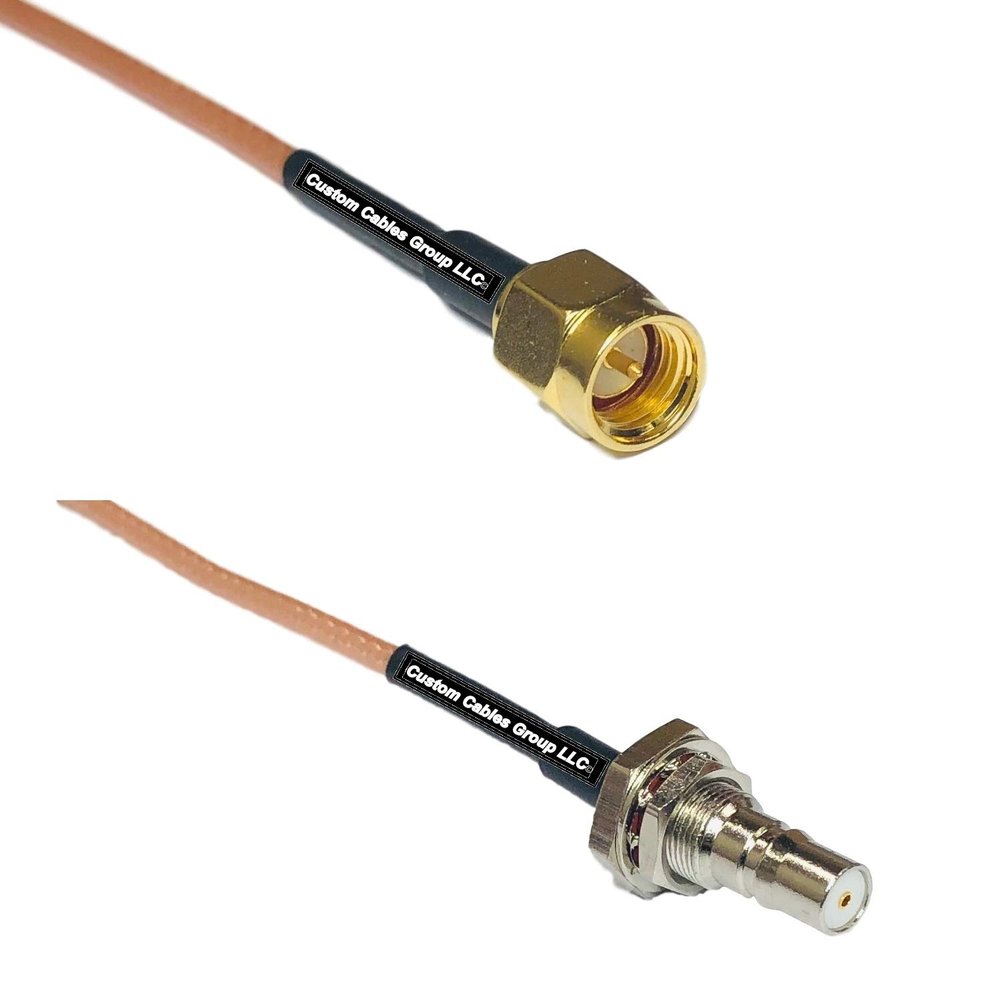 0.5 feet RG316 SMA Male to QMA Female Bulkhead RF Pigtail Coaxial Cable