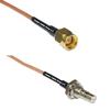 0.5 feet RG316 SMA Male to QMA Female Bulkhead RF Pigtail Coaxial Cable view 1