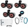Rockville RKL65MBW Bundle: (3) Pairs 6.5-in 700W Marine LED Boat Speakers, (3) DMAC65B Dual 6.5-in Tower Enclosures, RXM-S6 6 Channel Amp, RMWK4 Amp Install kit, RGHR2 Gauge Hole Receiver, 9-Items view 1