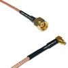 0.5 feet RG316 SMA Male to MC Card Male Angle RF Pigtail Coaxial Cable view 1