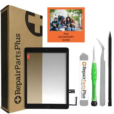 Repair Parts Plus for iPad 6th Generation Screen Replacement Glass Touch Digitizer Premium Kit (9.7" 6th Gen 2018, A1893 A1954) + Home Button, Tools, Adhesive, QuickStart Guide + Video - Black