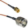 0.5 feet RG316 SMA Male to RP-TNC Male RF Pigtail Coaxial Cable view 1