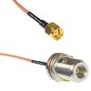 0.5 feet RG316 RP-SMA Male to N Female Bulkhead RF Pigtail Coaxial Cable view 1