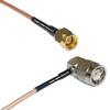 0.5 feet RG316 SMA Male to TNC Male Angle RF Pigtail Coaxial Cable view 1