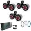 Rockville RKL65MBW Bundle: (3) Pair 6.5" 700W Peak/170W RMS Marine LED Speakers w/Black/White Grilles, (3) DMAC65B Dual 6.5-in Tower Enclosures, RXM-S6 6 Channel Amplifier, RMWK4 Amp Wire Kit, 8-items view 1