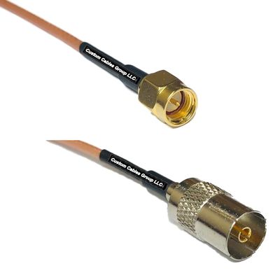 0.5 feet RG316 SMA Male to DVB TV Pal Female RF Pigtail Coaxial Cable