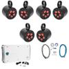 Rockville RKL65MBW Bundle: (3) Pairs 6.5-Inch LED Wakeboard Speakers 700W Peak/170W RMS per Pair, (3) Pairs MAC65B Aluminum Pods, RXM-S6 2600W 6-Channel Marine Amplifier, RMWK4 Amp Kit, 8-Items view 1