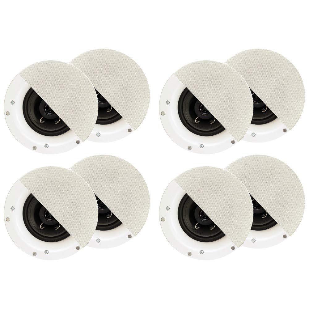 Acoustic Audio R192 Frameless in Ceiling/in Wall Speaker 4 Pair Pack 2 Way Home Theater Surround Speakers