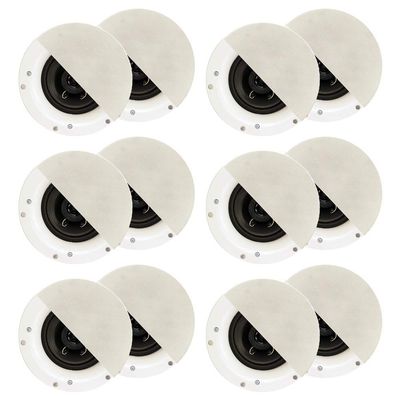 Acoustic Audio R192 Frameless in Ceiling/in Wall Speaker 6 Pair Pack 2 Way Home Theater Surround Speakers