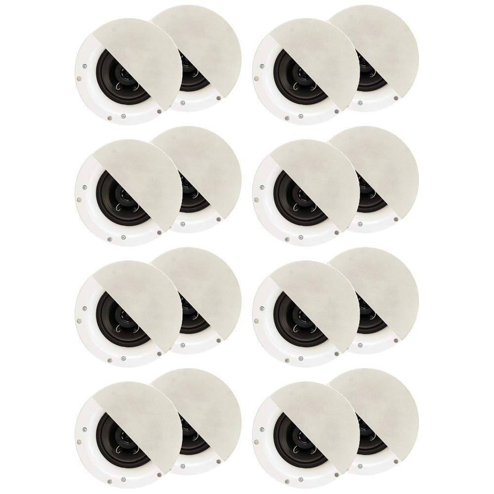 Acoustic Audio R192 Frameless in Ceiling/in Wall Speaker 8 Pair Pack 2 Way Home Theater Surround Speakers