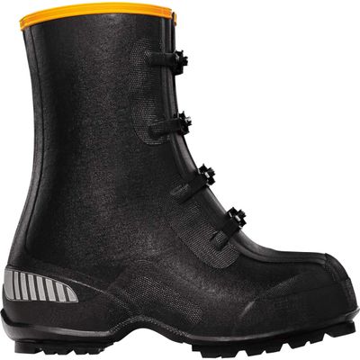 LaCrosse Mens 12 ATS Overshoe - Work Boot Covers with 4-Buckle Design, Tear Resistant Rubber, and High-Traction Outsole, Black - 11