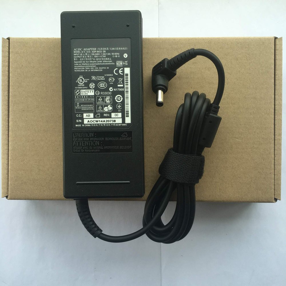 19V 4.74A 90W Laptop Charger Notebook Ac Adapter for Asus K53E K52F K55 K55A K55N K55VD X551C X551M X551MA X751MA K93SV PL80 P31 EXA0703YH EXA0904YH R32379 Power Supply