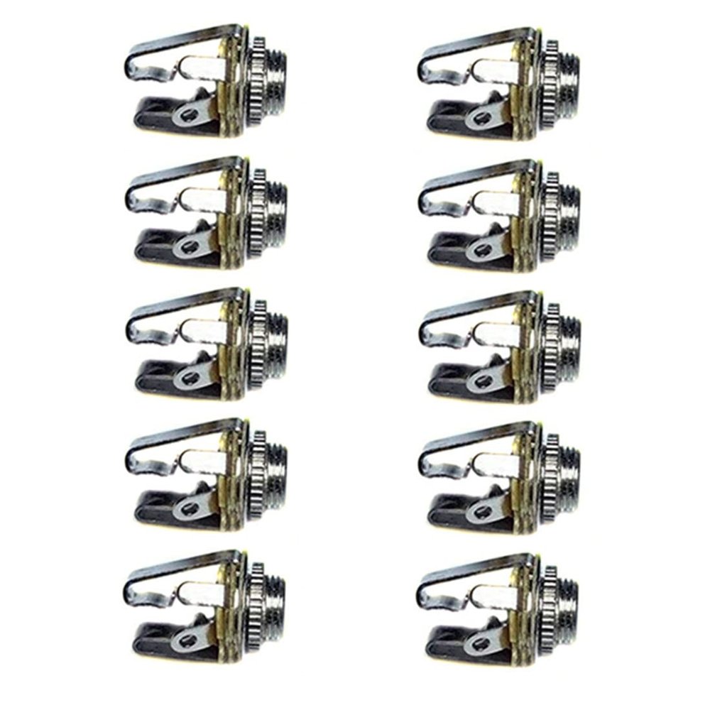 bnafes 3.5mm Stereo 3-Pole (3-Pin) TRS Plug Jack Socket Adapter Connectors Use for Microphone Jack, Earphone Plug, Audio Video AV PC - 10 Pack